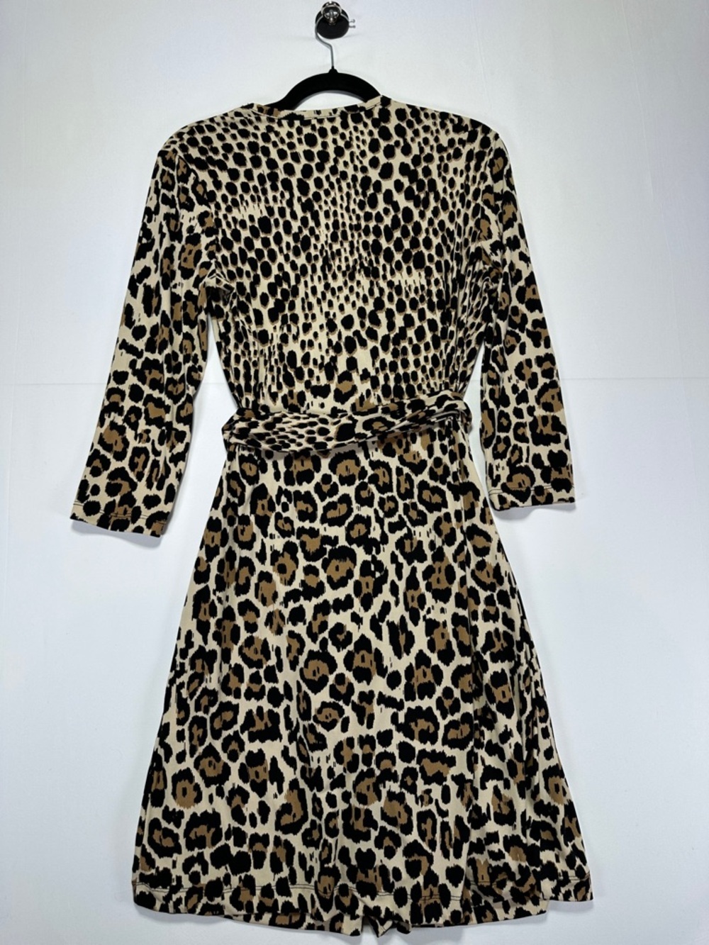 Banana Republic Leopard Print Wrap Dress Belted Midi 3/4 Sleeve Animal Print S
